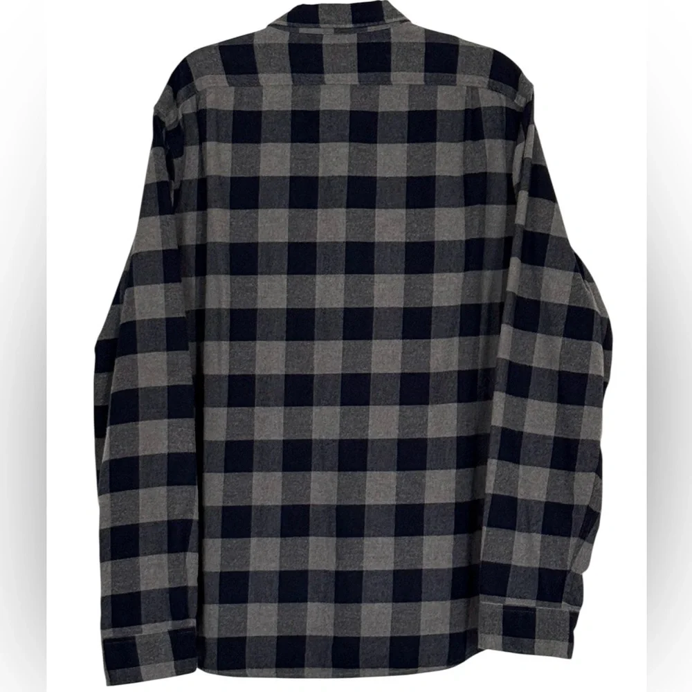 JCREW Men’s Midweight Flannel Workshirt in Navy/Gray Size XL